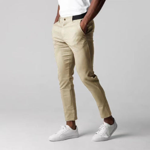 Men Slim Straight Pants