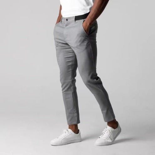 Men Slim Straight Pants