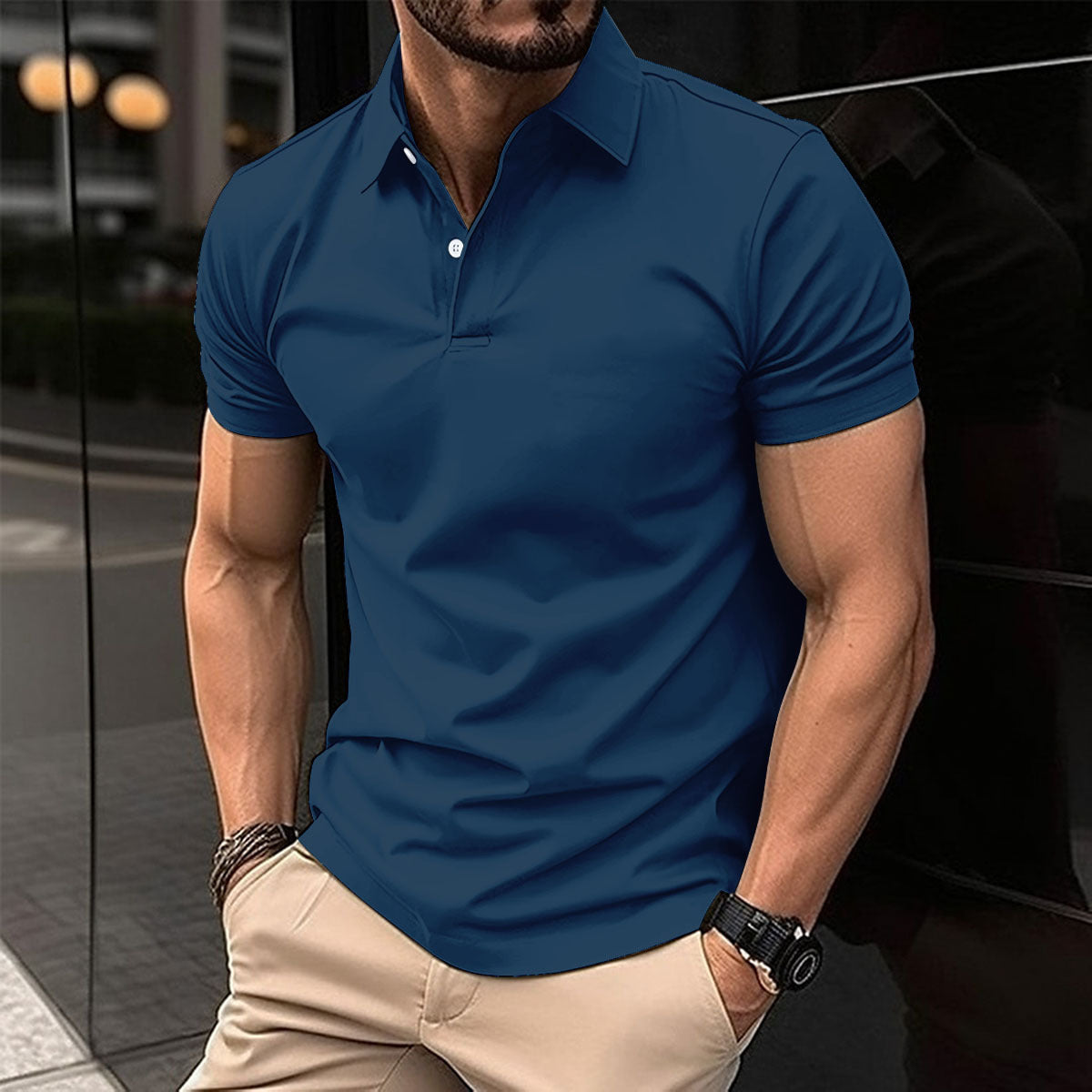 Men's Plain Short Sleeve Polo