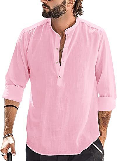 Men's Casual Stand-up Collar Door Barrel Shirt