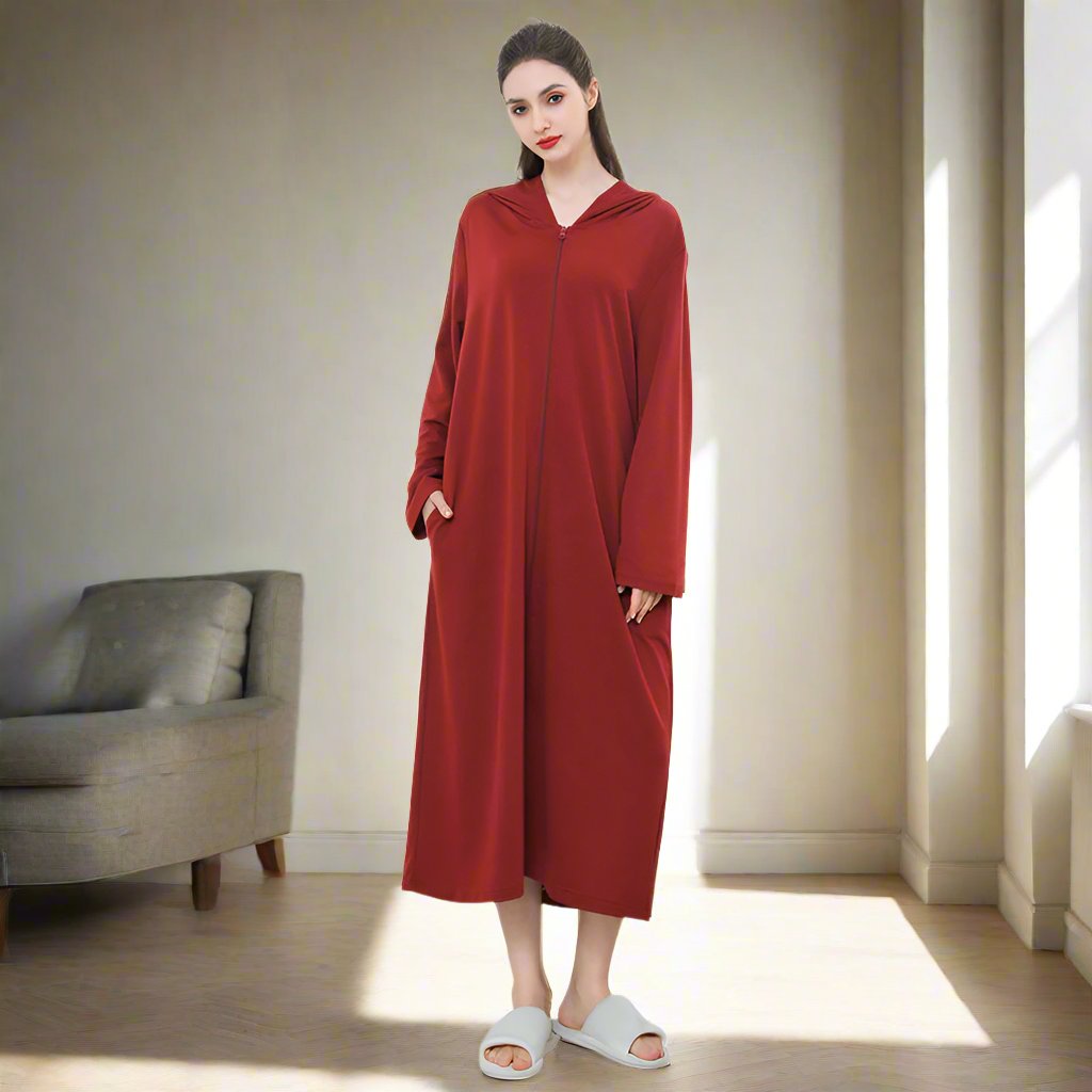 Zipper Bathrobe Couple Hooded Nightgown hoozimstyle.com