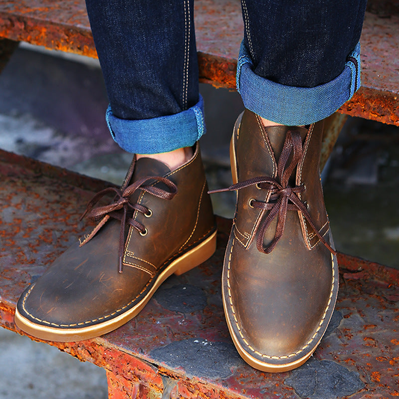 Men's Low Top Cowhide Boots