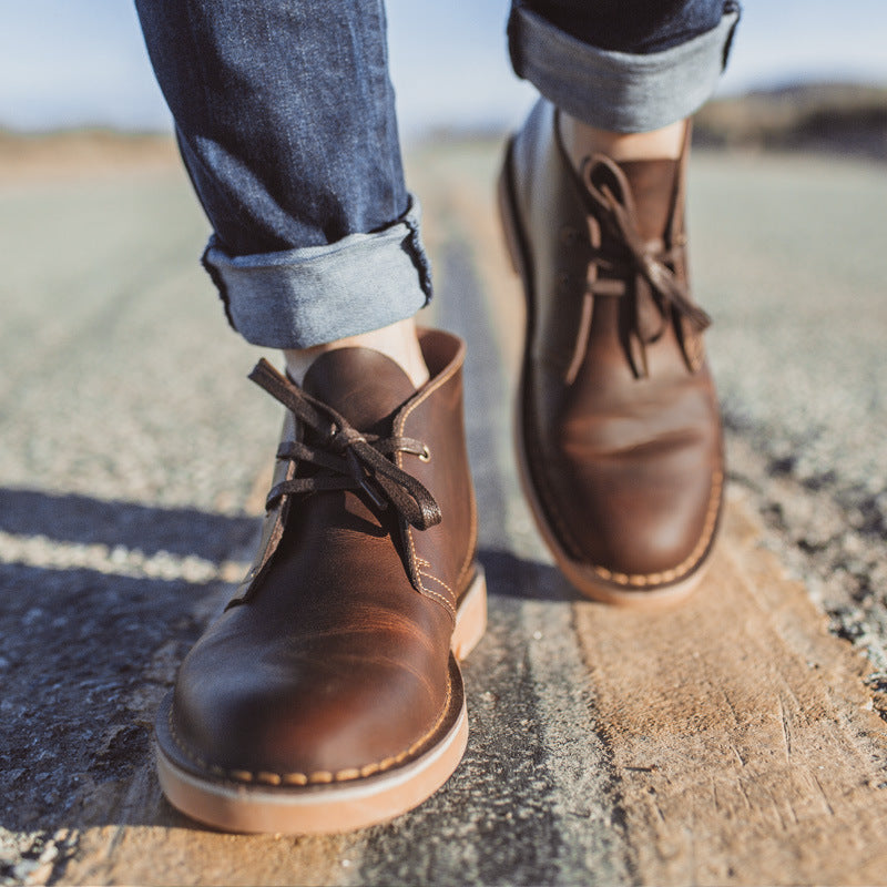 Men's Low Top Cowhide Boots