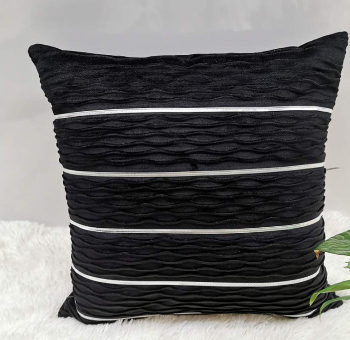 Velvet Striped Sofa Cushion Cover