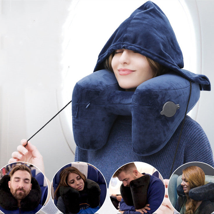 Travel Pillow Hooded H Shaped