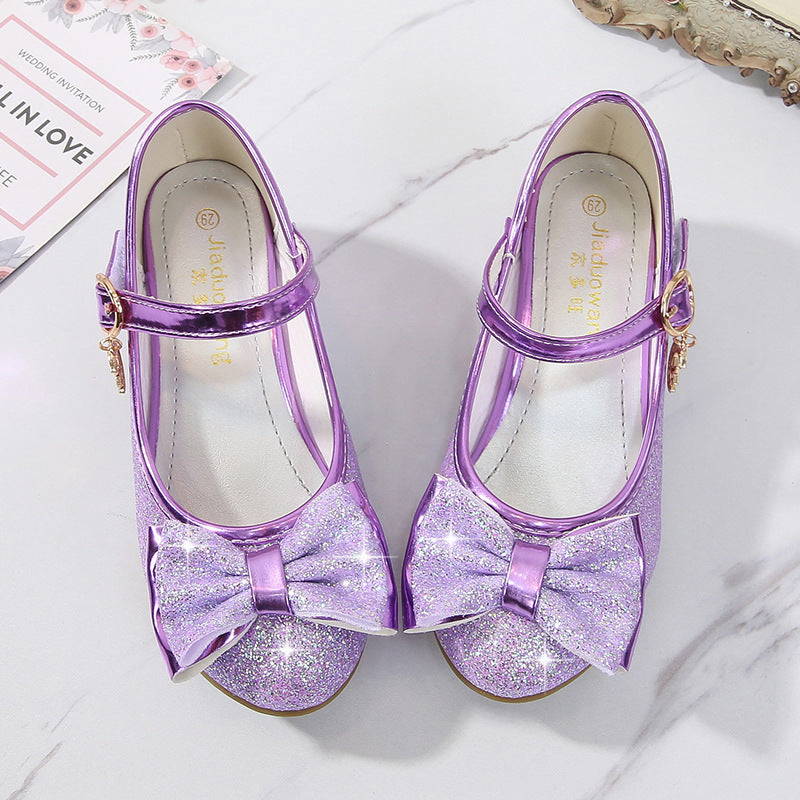 Girls Crystal Leather Shoes