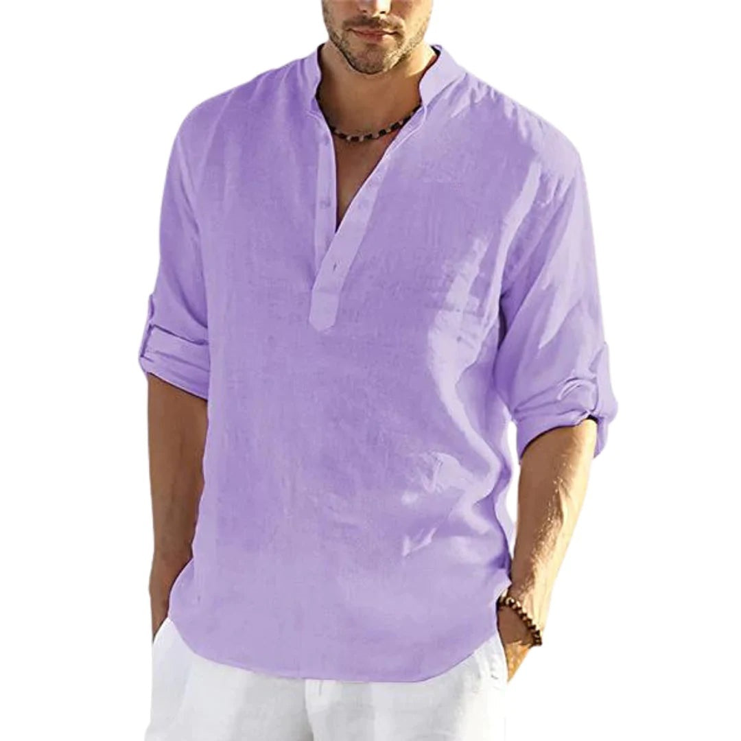 Men's Casual Stand Collar Loose Shirt