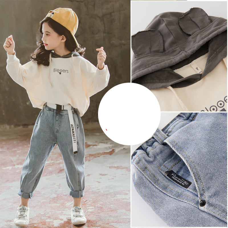 Girls’ Hooded Sweater Pants Suit