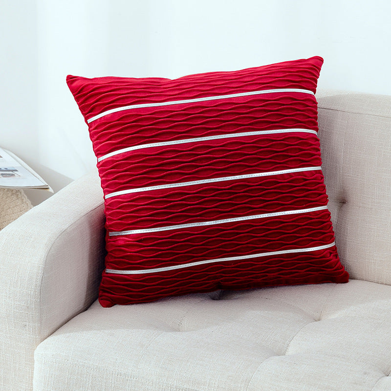 Velvet Striped Sofa Cushion Cover