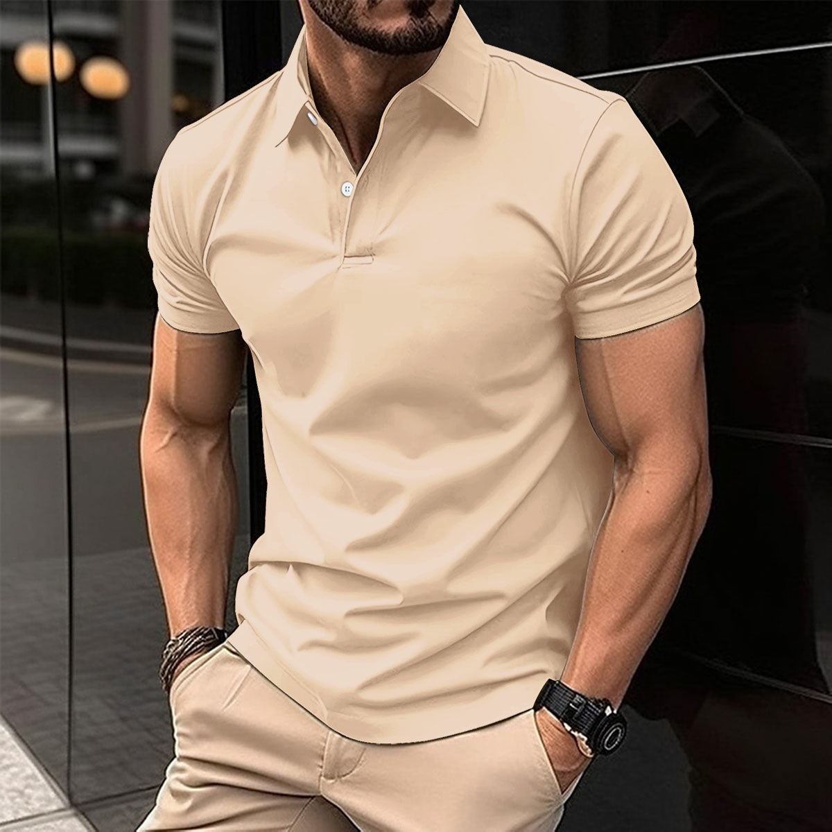 Men's Plain Short Sleeve Polo