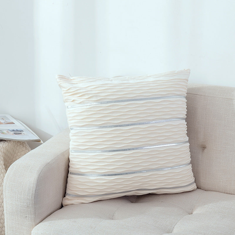 Velvet Striped Sofa Cushion Cover