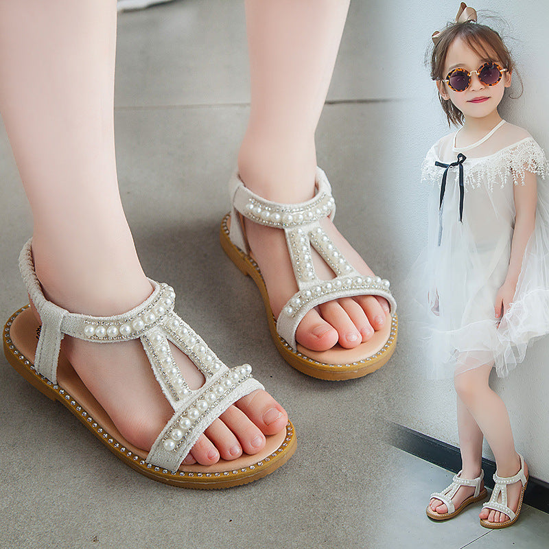 Girls Summer Pearl Sandals