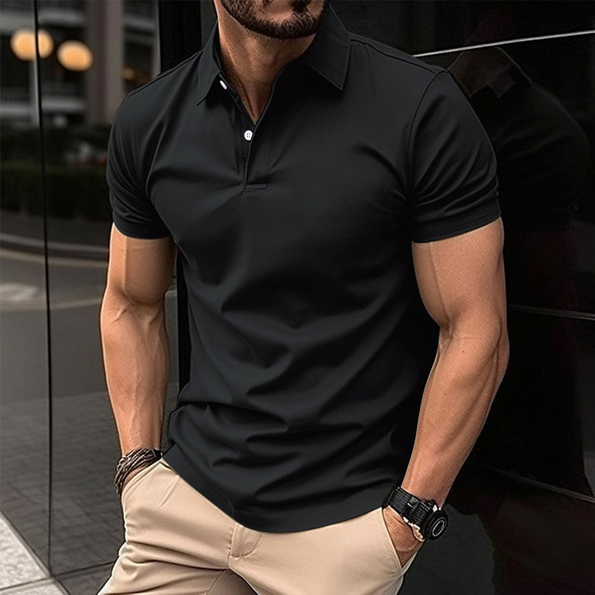 Men's Plain Short Sleeve Polo