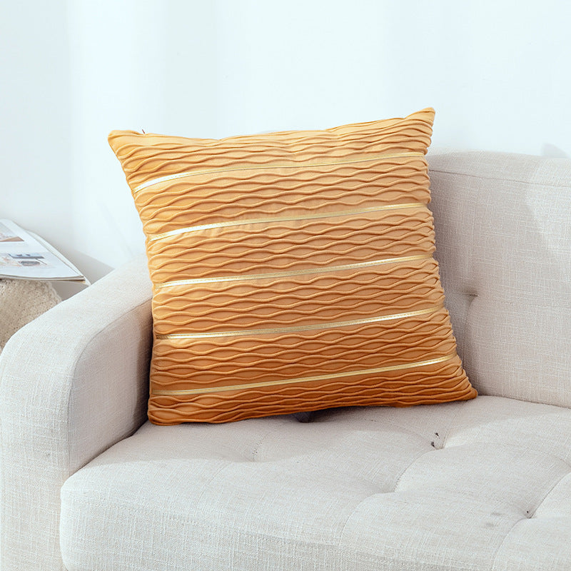 Velvet Striped Sofa Cushion Cover