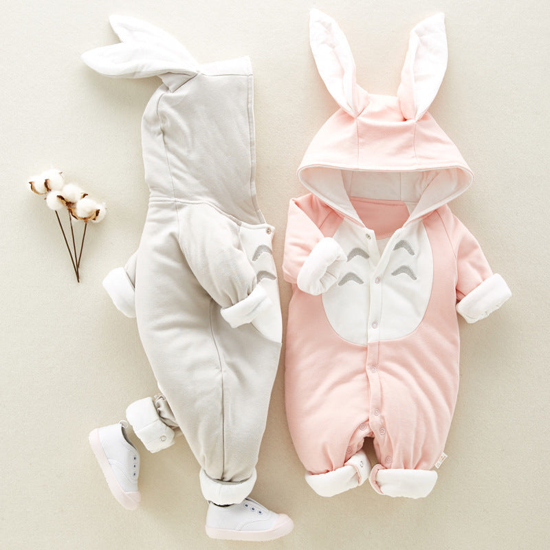 Baby Hooded Cotton Romper