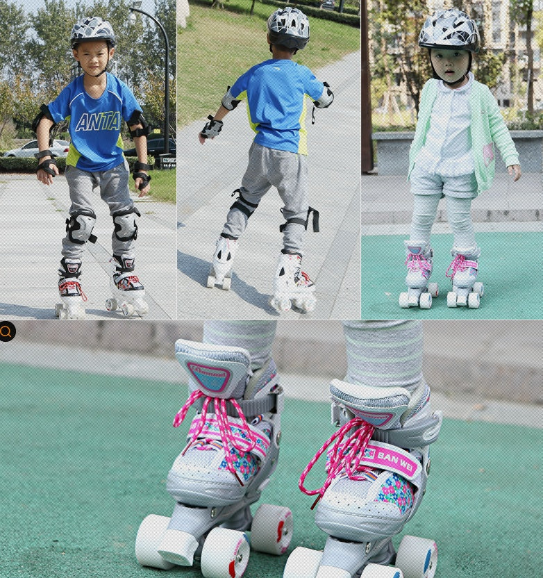 Children's Double-row Four-wheel Roller Skate Shoes