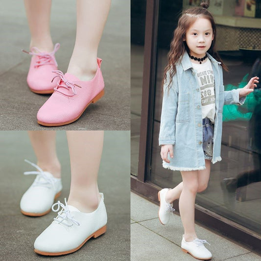 Girls Elegant Lace-up Shoes