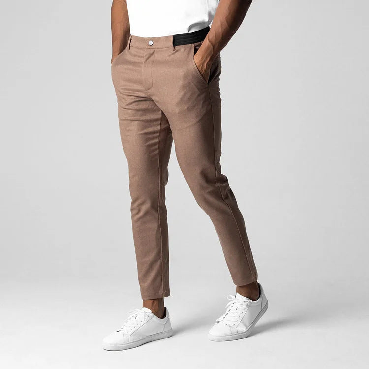 Men Slim Straight Pants