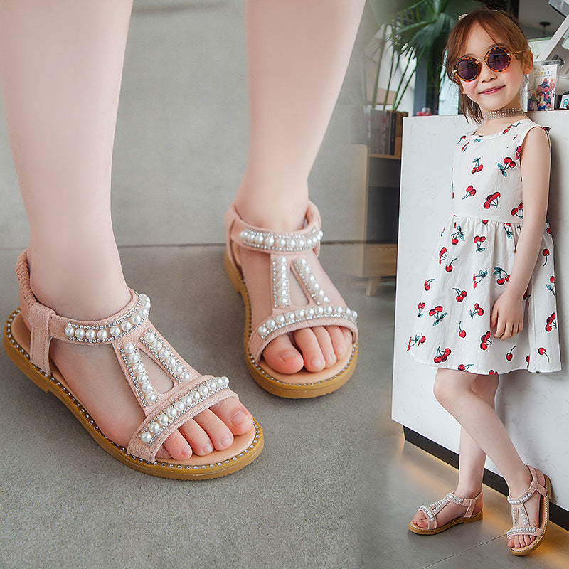 Girls Summer Pearl Sandals