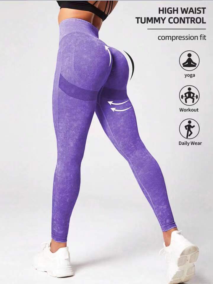 Matte Washed Seamless Yoga Hip Lift Fitness Pants