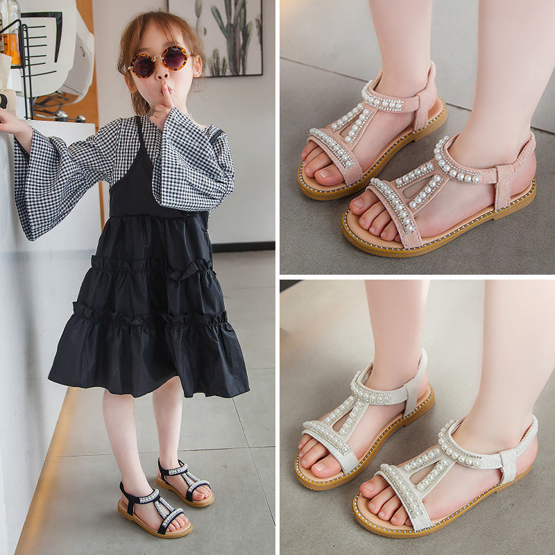 Girls Summer Pearl Sandals