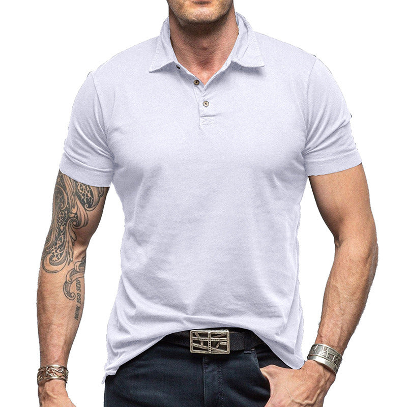 Men's Solid Color Short-sleeved Polo