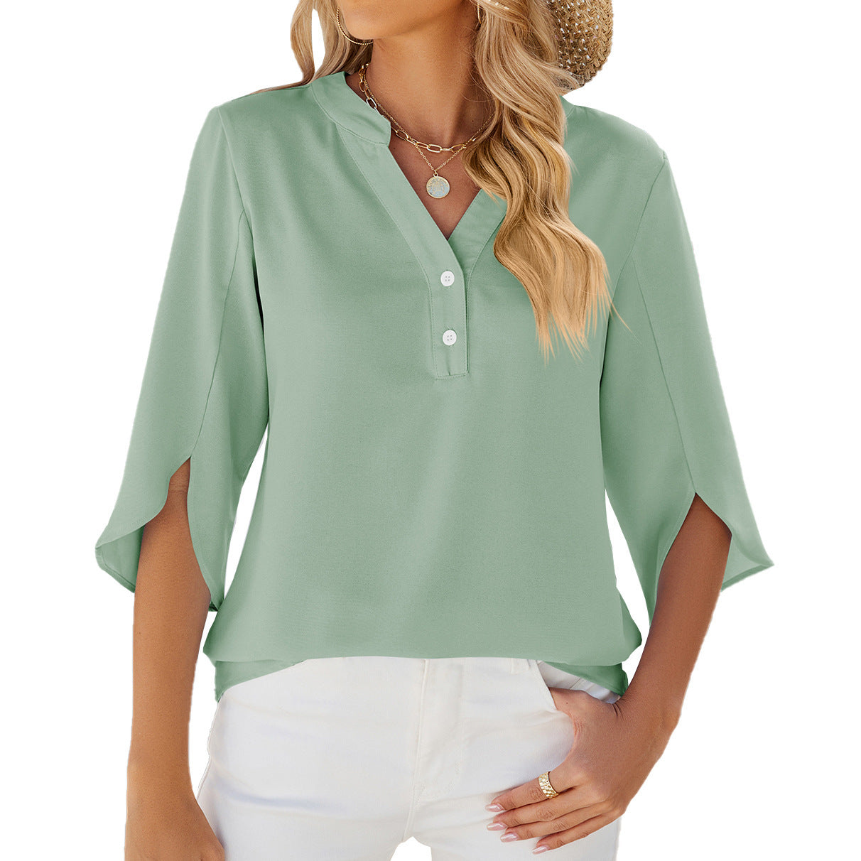 Simple Chiffon Shirt – Solid Colors