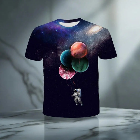 Astronaut Print T-Shirt Hoozim Style