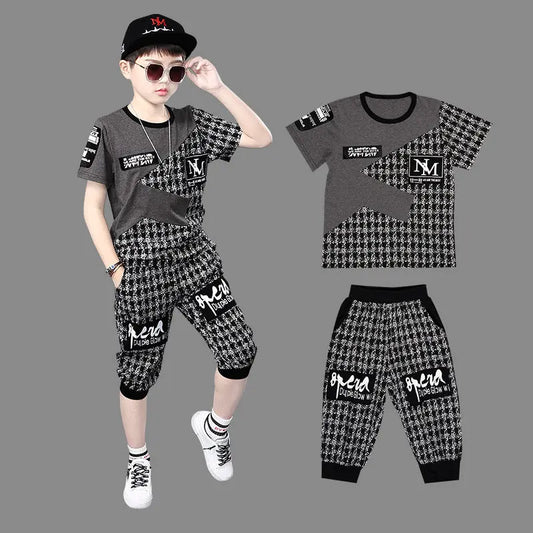 Boy's Summer Short Sleeve Sports Clothing on hoozimstyle.com