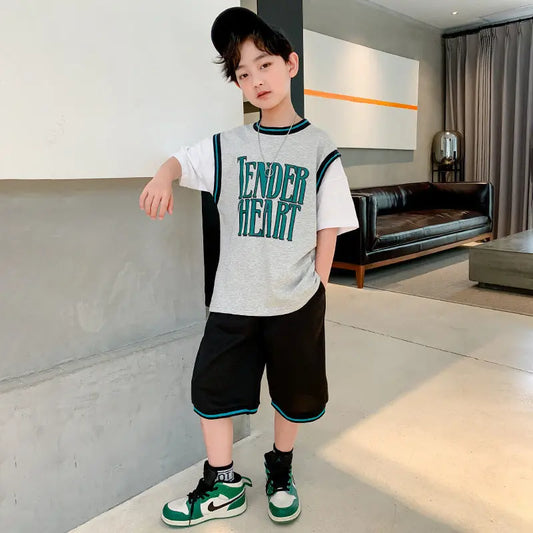 Boys Summer Short-sleeved Suit Hoozim Style