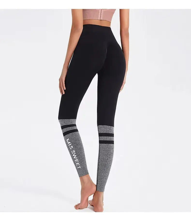 Letter Hip Fitness Training Pant Cropped Leggings Hoozim Style