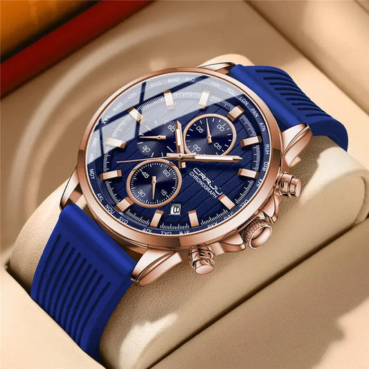 New Men's Silicone Strap Six-pin Casual Watch Hoozim Style