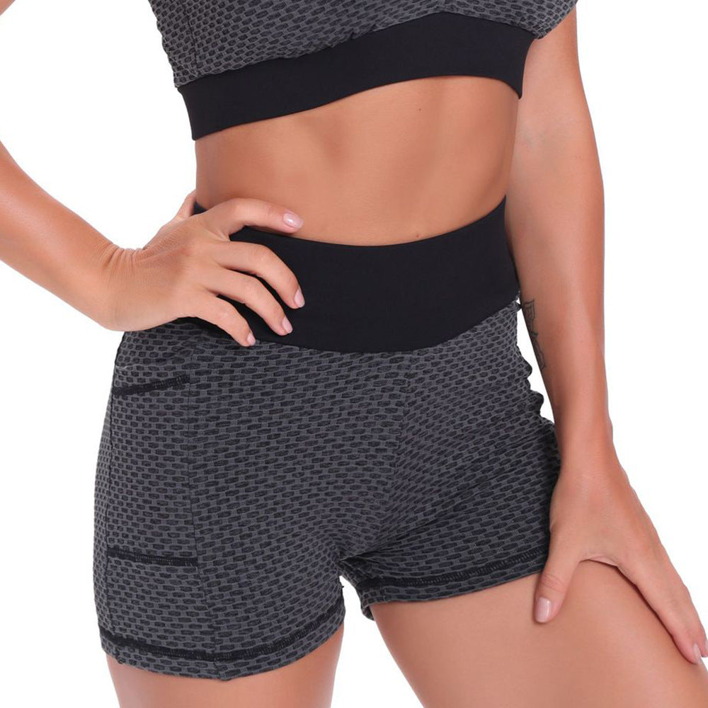 Women's Bra Top and Hip Lift Yoga Shorts Suit