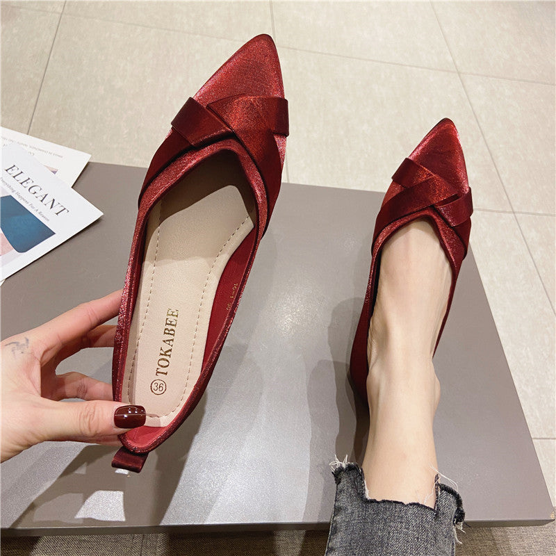 Women's Red Soft Bottom Shoes