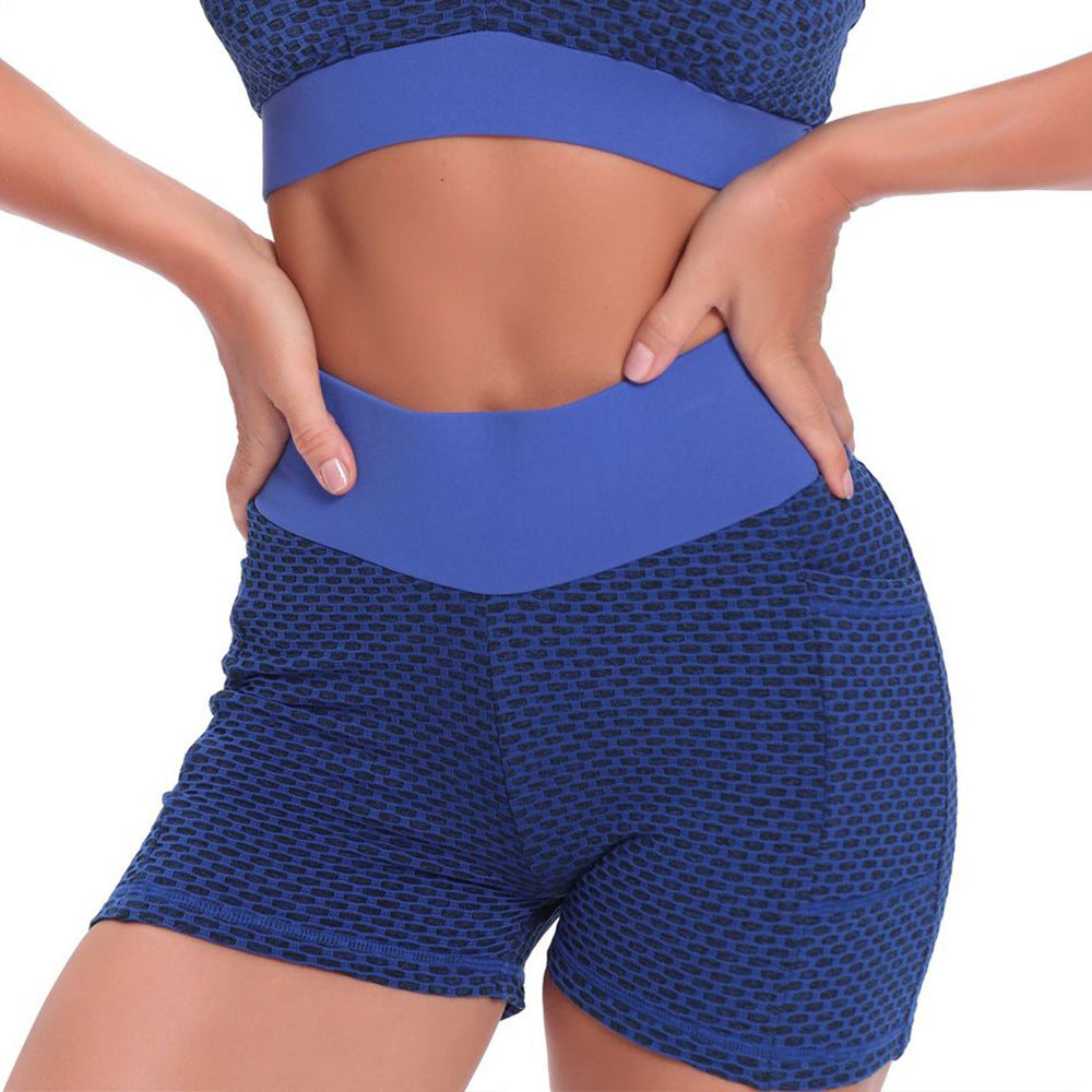 Women's Bra Top and Hip Lift Yoga Shorts Suit