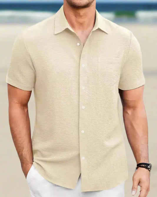 Simple And Comfortable Short Sleeve Shirt on hoozimstyle.com