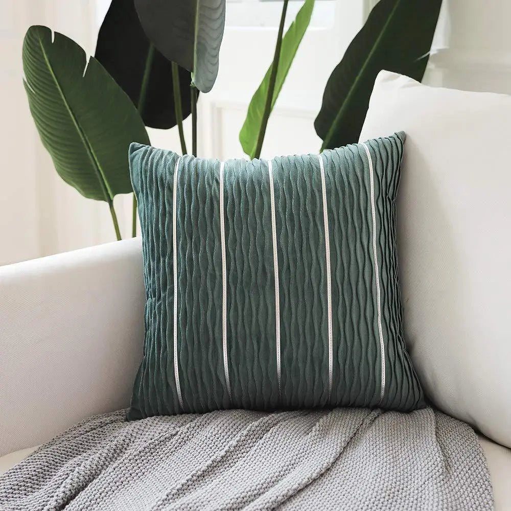 Velvet Striped Sofa Cushion Cover Hoozim Style