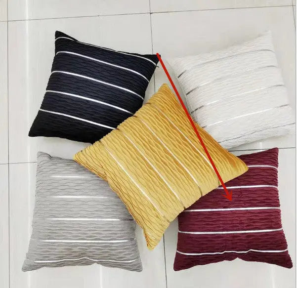 Velvet Striped Sofa Cushion Cover Hoozim Style