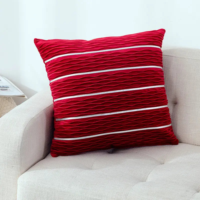 Velvet Striped Sofa Cushion Cover Hoozim Style