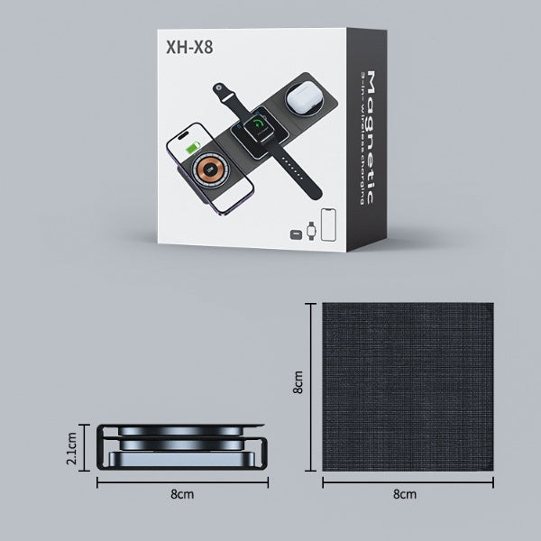 Magnetic Wireless Charger - 3-in-1 Folding Design hoozimstyle.com