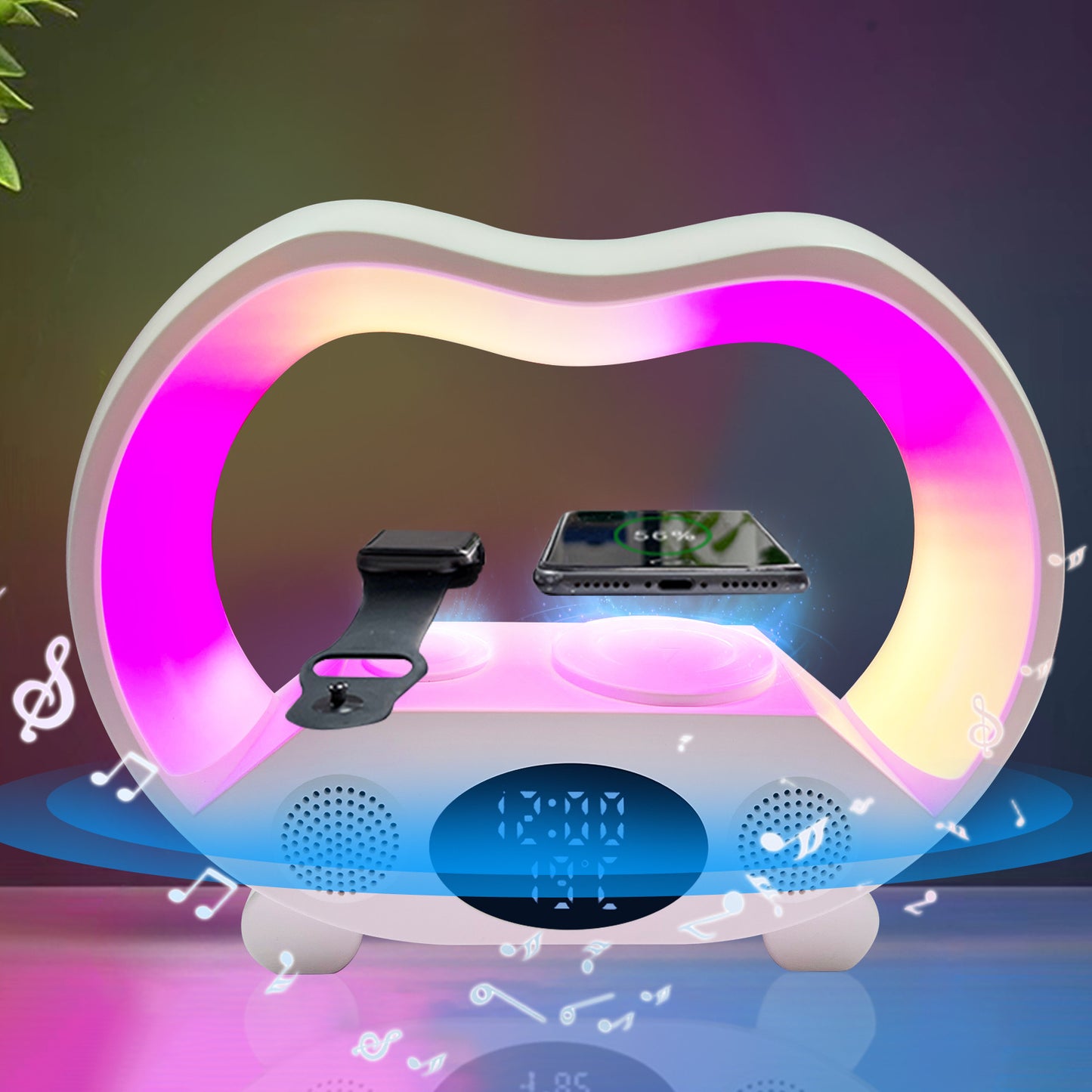 Night Light Wireless Charger and Speaker - 6 in 1