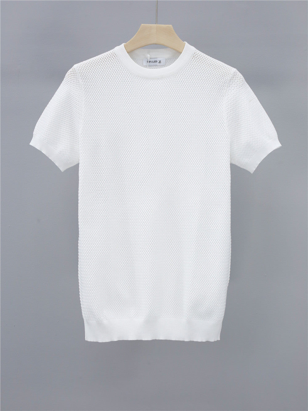 Men's Ice Silk Knitted Round Neck T-shirt