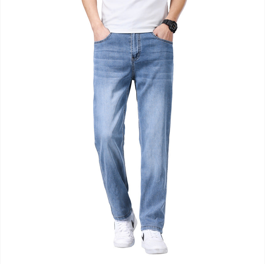 Men's Thin Loose Straight Ice Silk Jeans