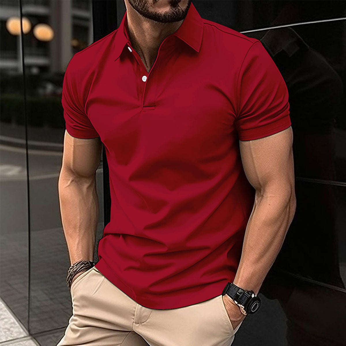 Men's Plain Short Sleeve Polo