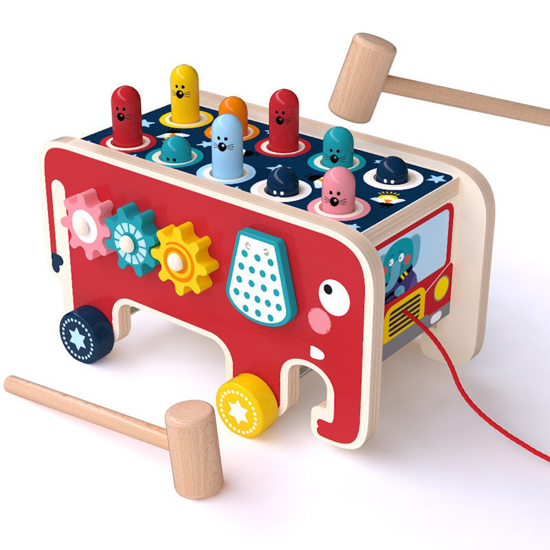 Kids Wooden Pounding Bench Musical Toy