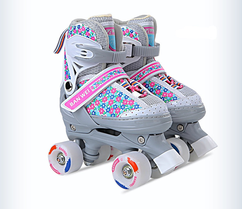 Children's Double-row Four-wheel Roller Skate Shoes