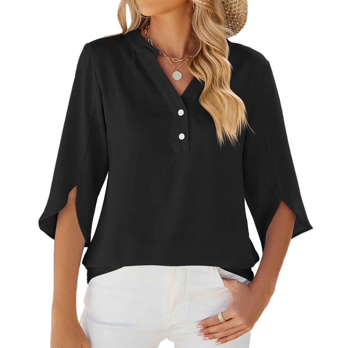 Simple Chiffon Shirt – Solid Colors