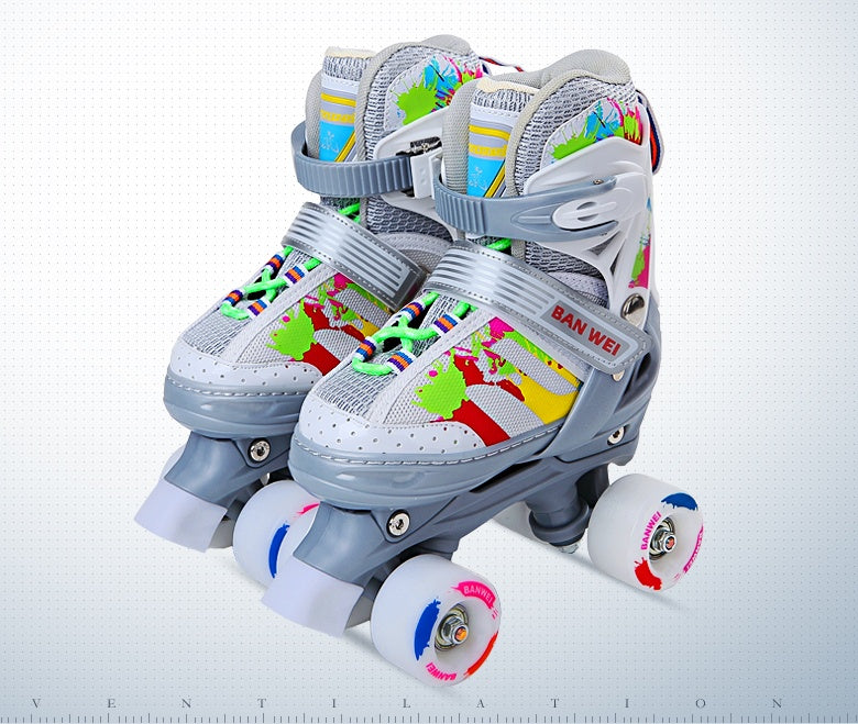 Children's Double-row Four-wheel Roller Skate Shoes