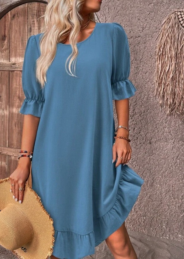 Graceful Short-Sleeved Dress