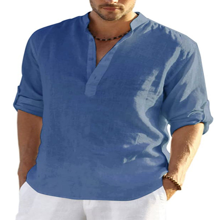 Men's Casual Stand Collar Loose Shirt